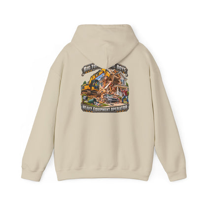 Funny Heavy Equipment Operator Hoodie — "Big Toys for Big Boys" Construction Truck Graphic - Personalized