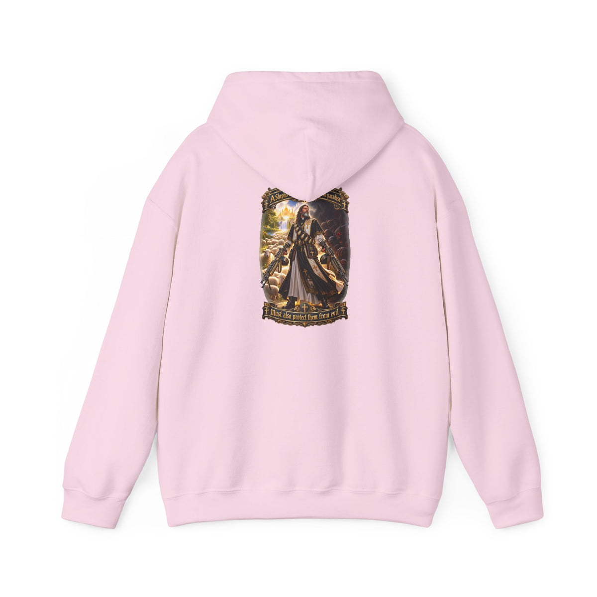 Hoodie: Gothic Angel Guardian Back Print Hoodie – Dark Fantasy Streetwear - Personalized