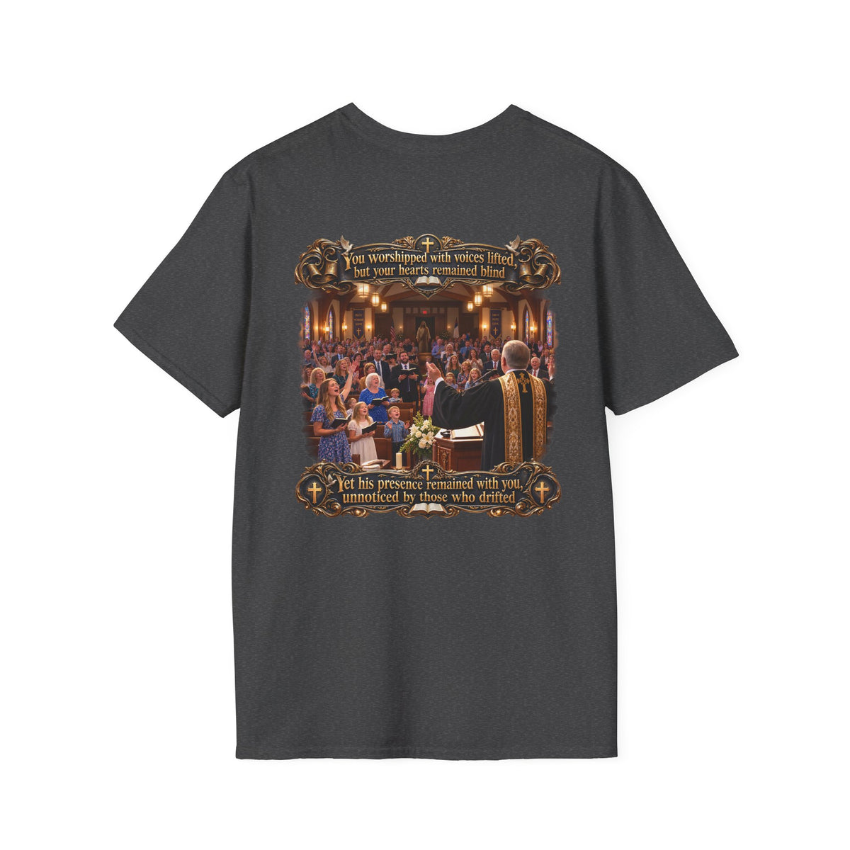 Religious Choir Scene T-Shirt — Church Service Illustration