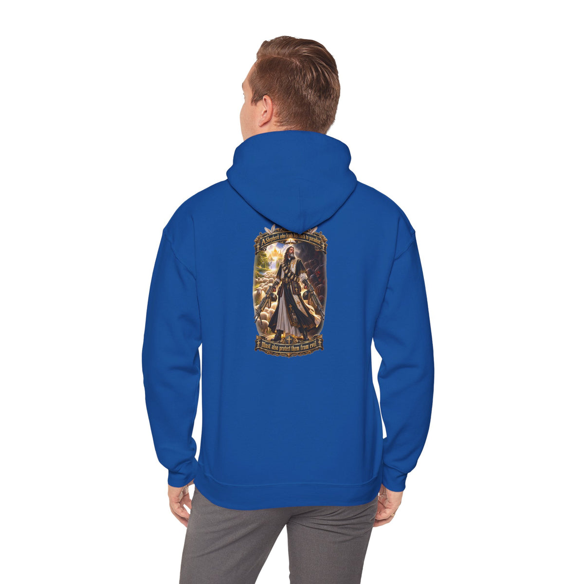 Hoodie: Gothic Angel Guardian Back Print Hoodie – Dark Fantasy Streetwear - Personalized