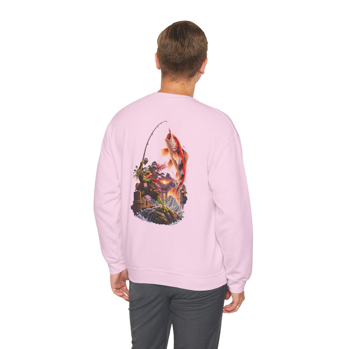 Koi Fishing Crewneck Sweatshirt — Asian Garden Koi Pond Graphic - Personalized