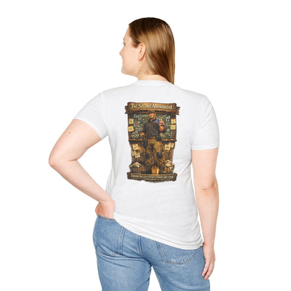 Patriotic Veteran Tribute T-Shirt— American Flag Sleeves & Military Honor Back Print