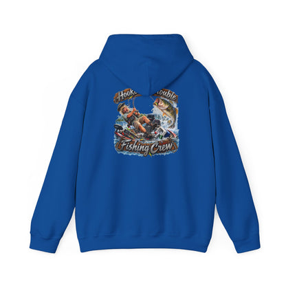 Fishing Crew Hoodie — "Hooked on Trouble" Graphic Hoodie