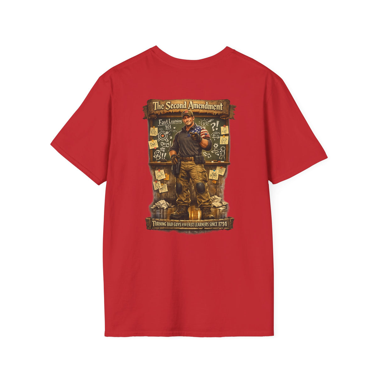 Patriotic Veteran Tribute T-Shirt — American Flag Sleeves & Military Honor Back Print - Personalized