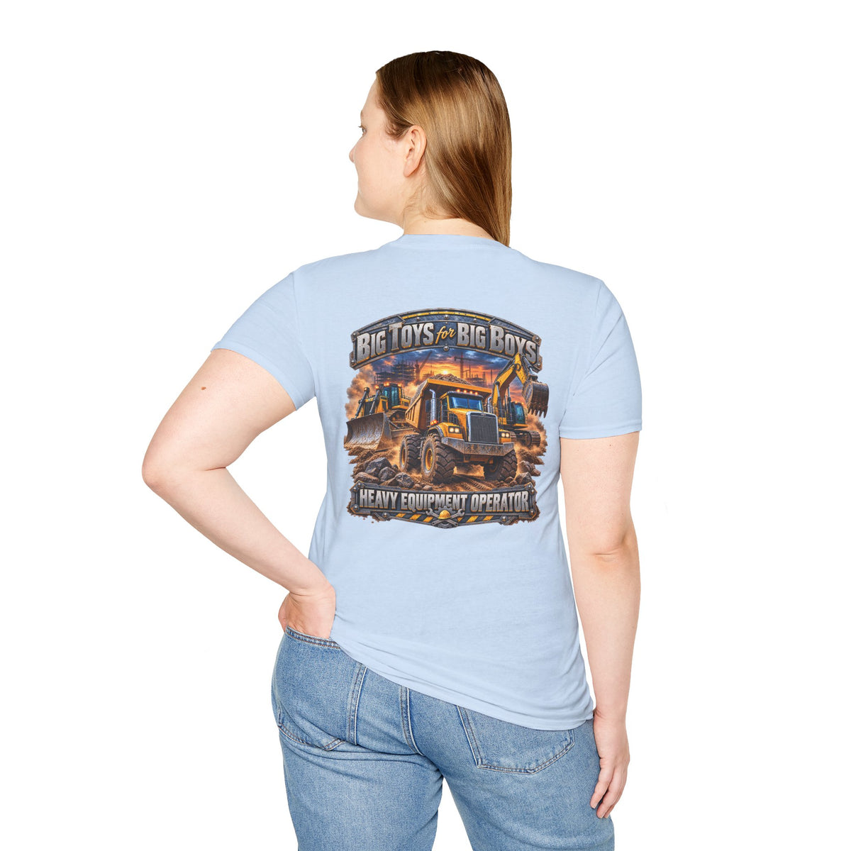Heavy Equipment Operator T-Shirt — "Big Toys for Big Boys" Construction Truck Graphic - Personalized