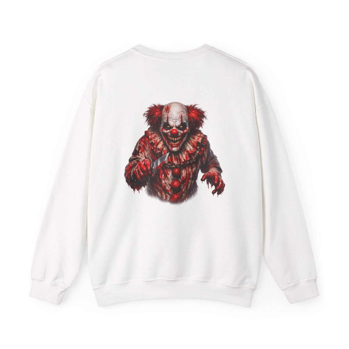 Horror Clown Bear Sweatshirt — Creepy Bloodied Teddy Graphic Sweatshirt