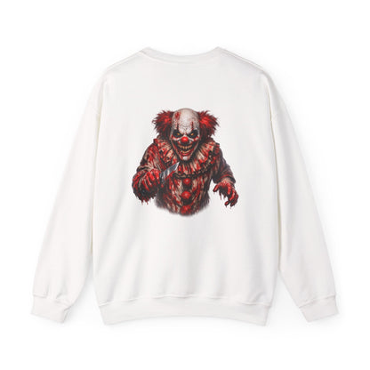 Horror Clown Bear Sweatshirt — Creepy Bloodied Teddy Graphic Sweatshirt
