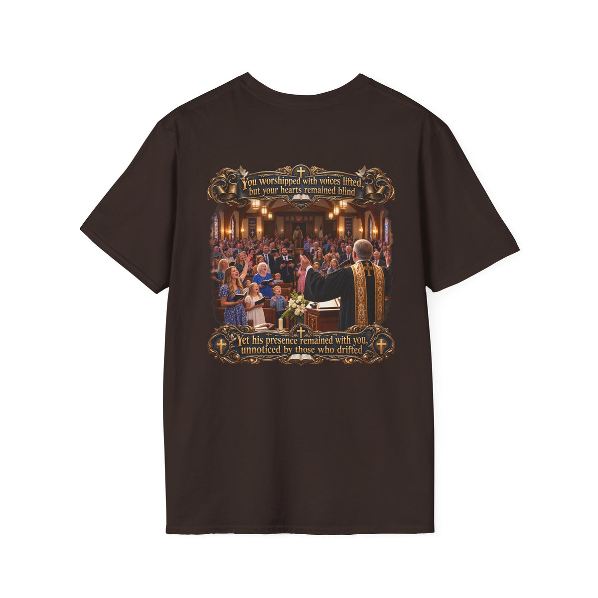 Religious Choir Scene T-Shirt — Church Service Illustration