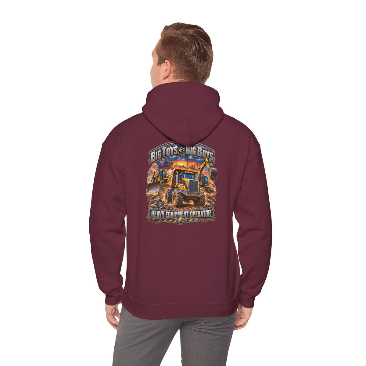 Heavy Equipment Operator Hoodie — "Big Toys for Big Boys" Construction Truck Graphic - Personalized