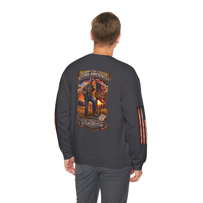 Veteran Tribute Crewneck Sweatshirt— American Flag Sleeve Patriotic Military Sweatshirt