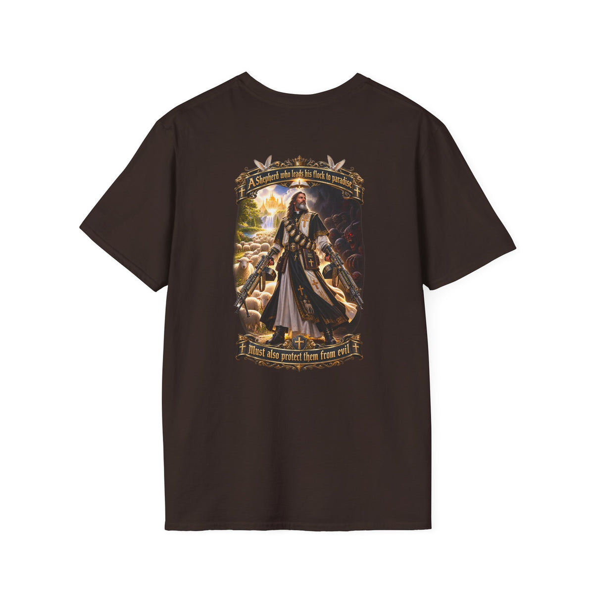 Hoodie: Gothic Angel Guardian Back Print T-Shirt – Dark Fantasy Streetwear