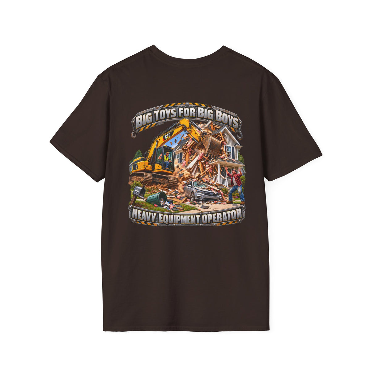 Funny Heavy Equipment Operator T-Shirt — "Big Toys for Big Boys" Construction Truck Graphic - Personalized