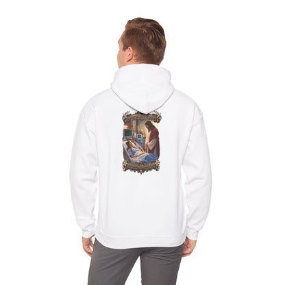 Religious Prayer Hoodie – Comforting Hospital Scene Pullover - Personalized