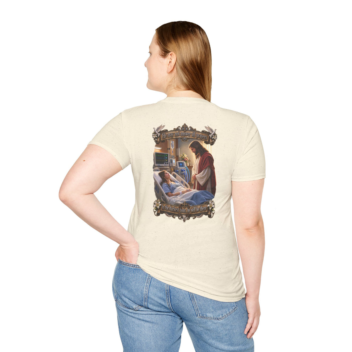 Religious Prayer T-Shirt – Comforting Hospital Scene Pullover