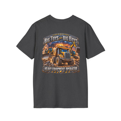 Heavy Equipment Operator T-Shirt — "Big Toys for Big Boys" Construction Truck Graphic - Personalized