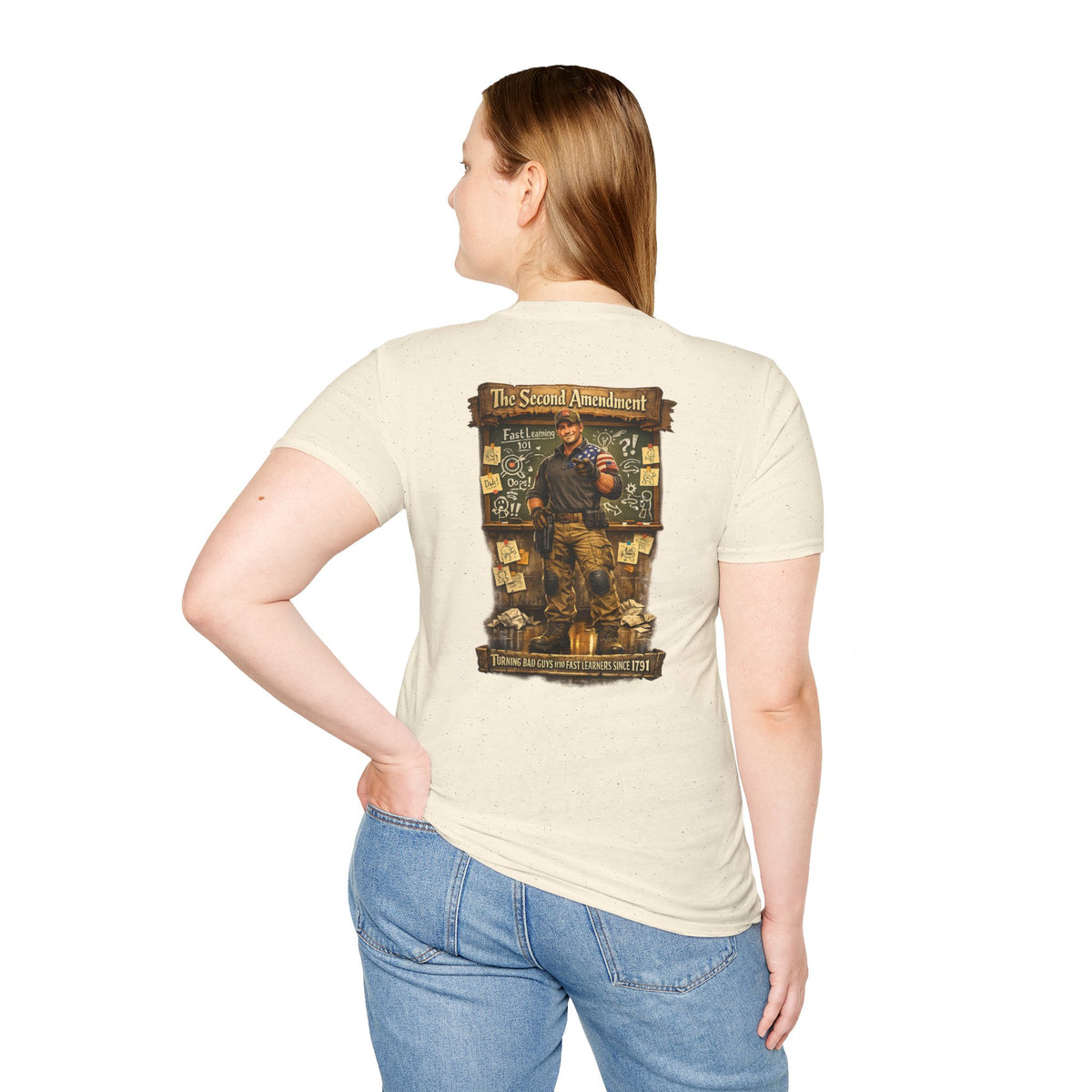 Patriotic Veteran Tribute T-Shirt — American Flag Sleeves & Military Honor Back Print - Personalized