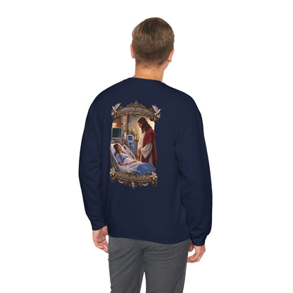 Religious Prayer Sweatshirt – Comforting Hospital Scene Pullover - Personalized