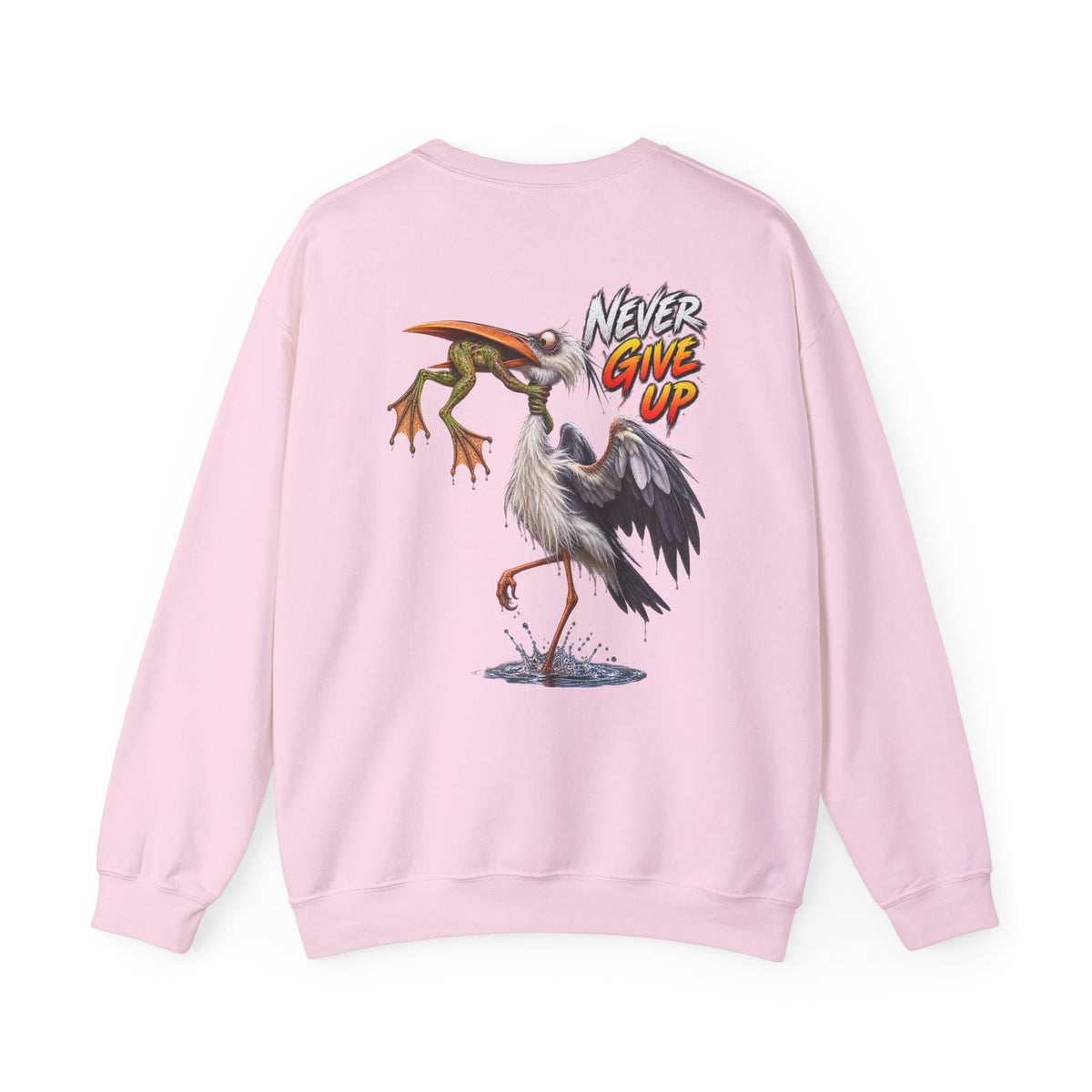 Never Give Up Stork & Frog Crewneck Sweatshirt - Personalized