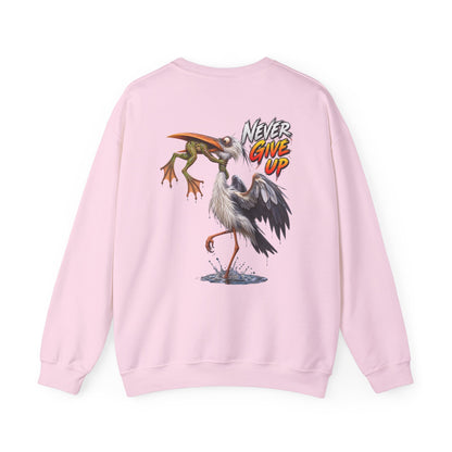 Never Give Up Stork & Frog Crewneck Sweatshirt - Personalized