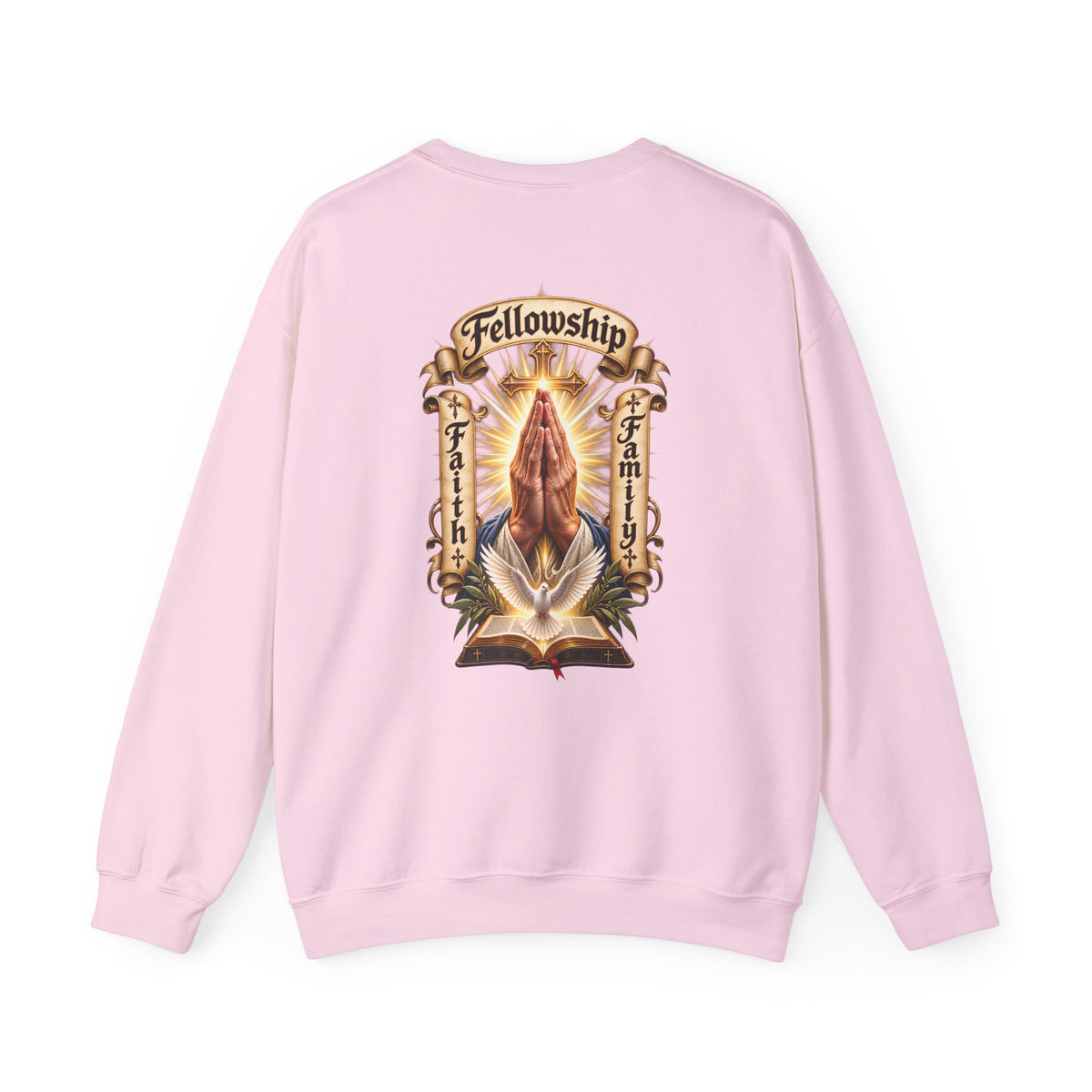 Prayer Hands Sweatshirt — Vintage Sacred Heart Religious Sweatshirt - Personalized
