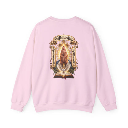 Prayer Hands Sweatshirt — Vintage Sacred Heart Religious Sweatshirt - Personalized