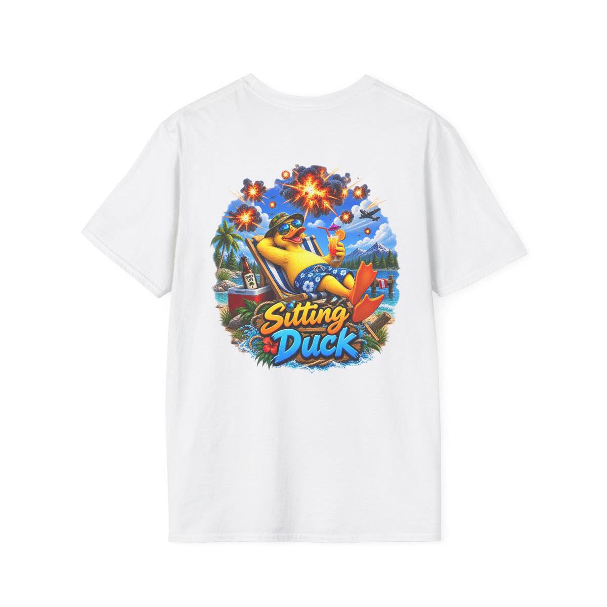 Sitting Duck Graphic T-Shirt – Colorful Tropical Duck - Personalized