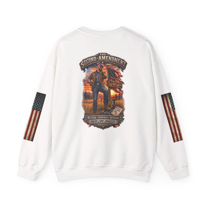 Veteran Tribute Crewneck Sweatshirt — American Flag Sleeve Patriotic Military Sweatshirt - Personalized