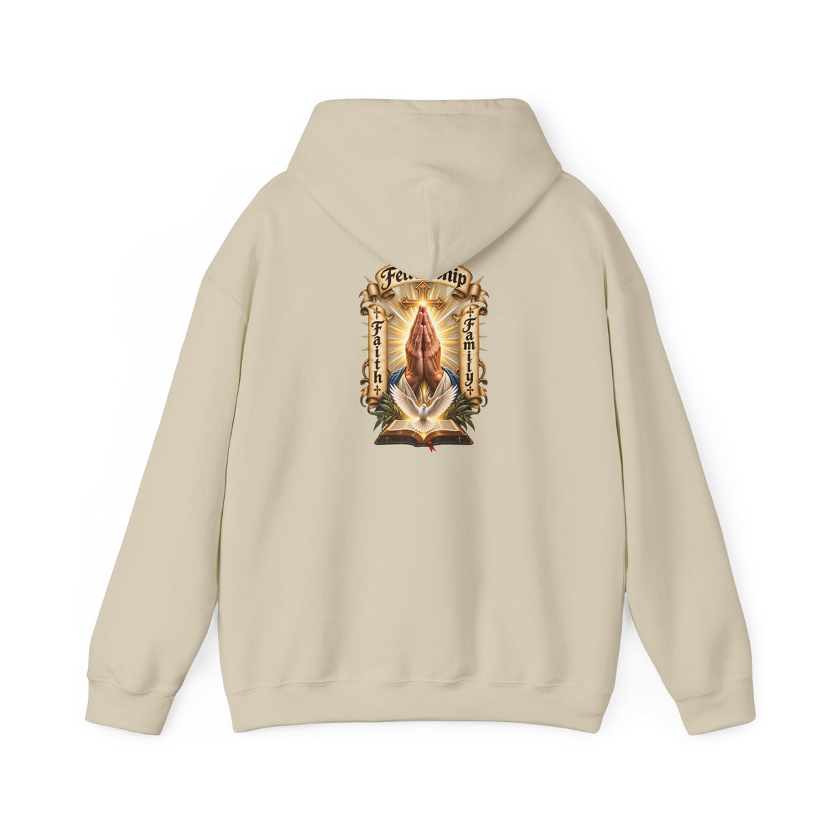 Prayer Hands Hoodie — Vintage Sacred Heart Religious Hoodie - Personalized