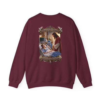 Religious Prayer Sweatshirt – Comforting Hospital Scene Pullover - Personalized
