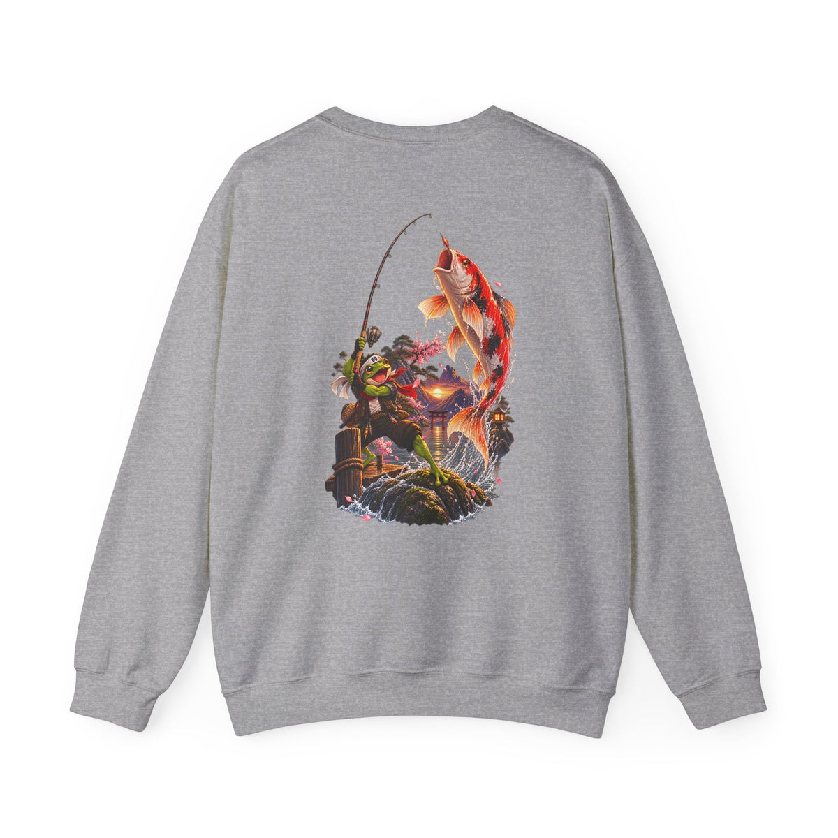 Koi Fishing Crewneck Sweatshirt — Asian Garden Koi Pond Graphic - Personalized