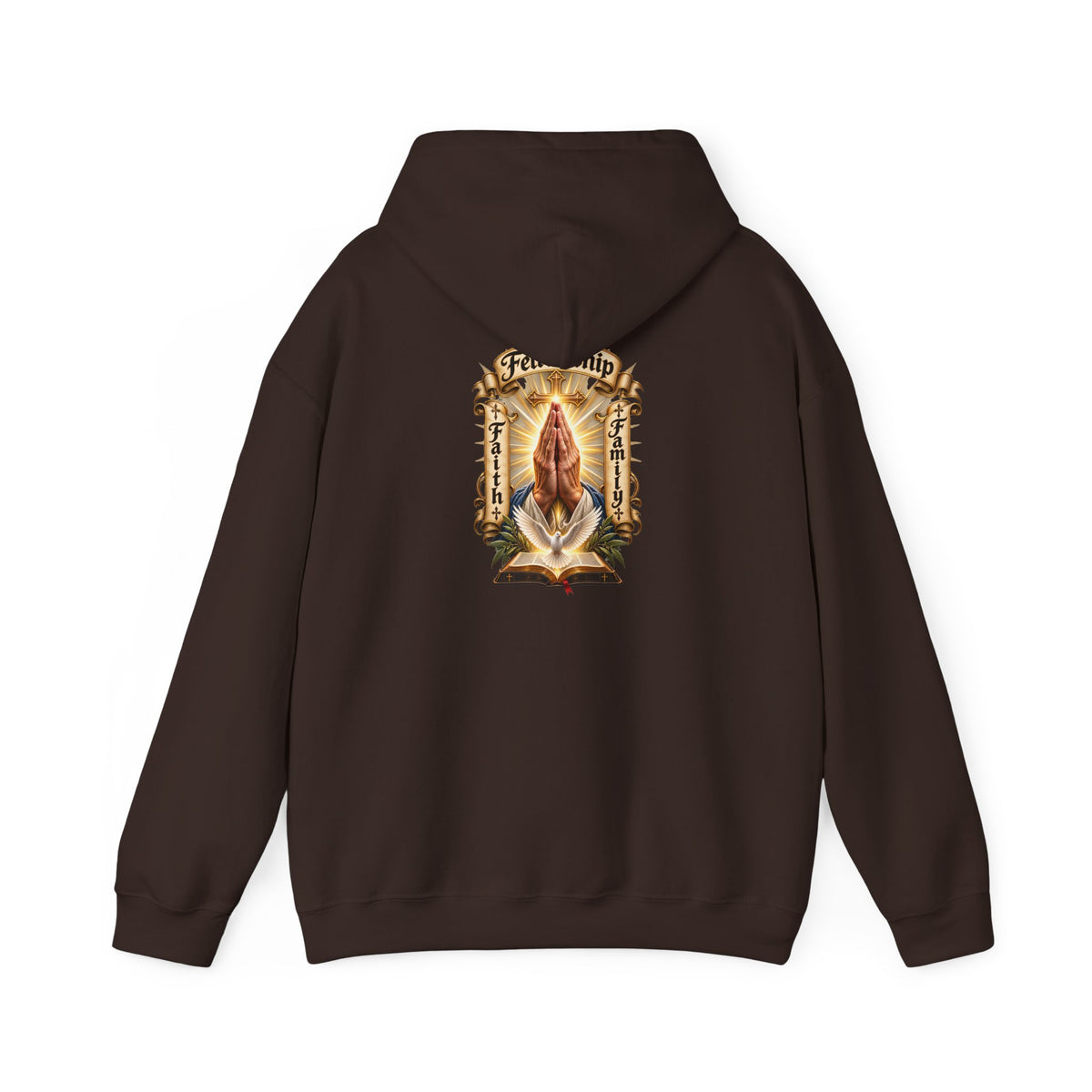 Prayer Hands Hoodie — Vintage Sacred Heart Religious Hoodie - Personalized