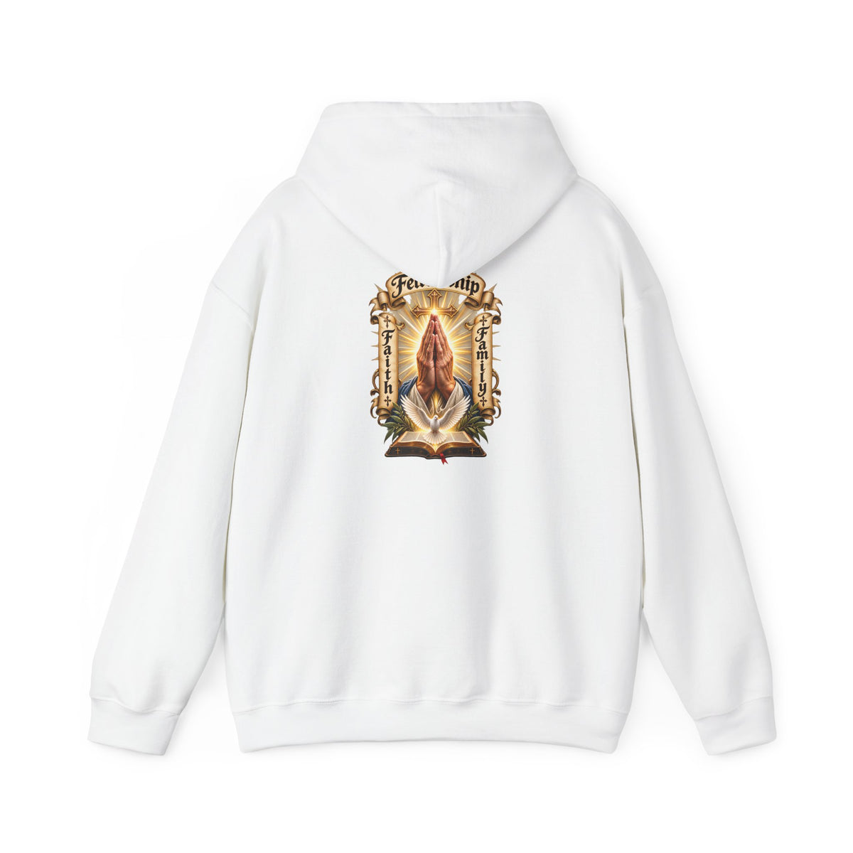 Prayer Hands Hoodie — Vintage Sacred Heart Religious Hoodie