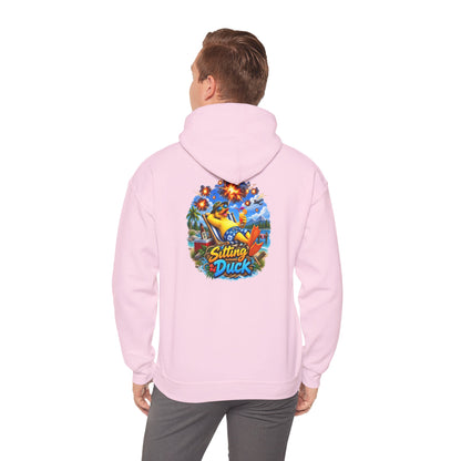 Sitting Duck Graphic Hoodie – Colorful Tropical Duck Illustration