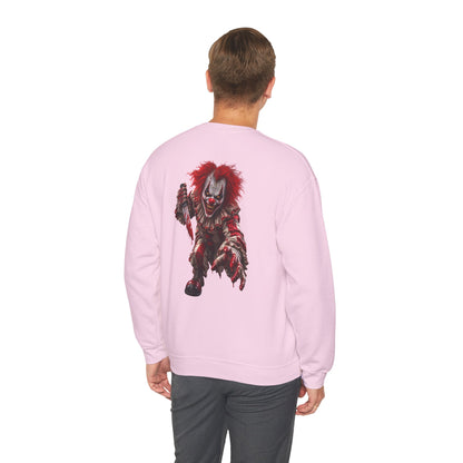 Horror Clown Graphic Sweatshirt — Creepy Red Pennywise Style Back Print - Personalized