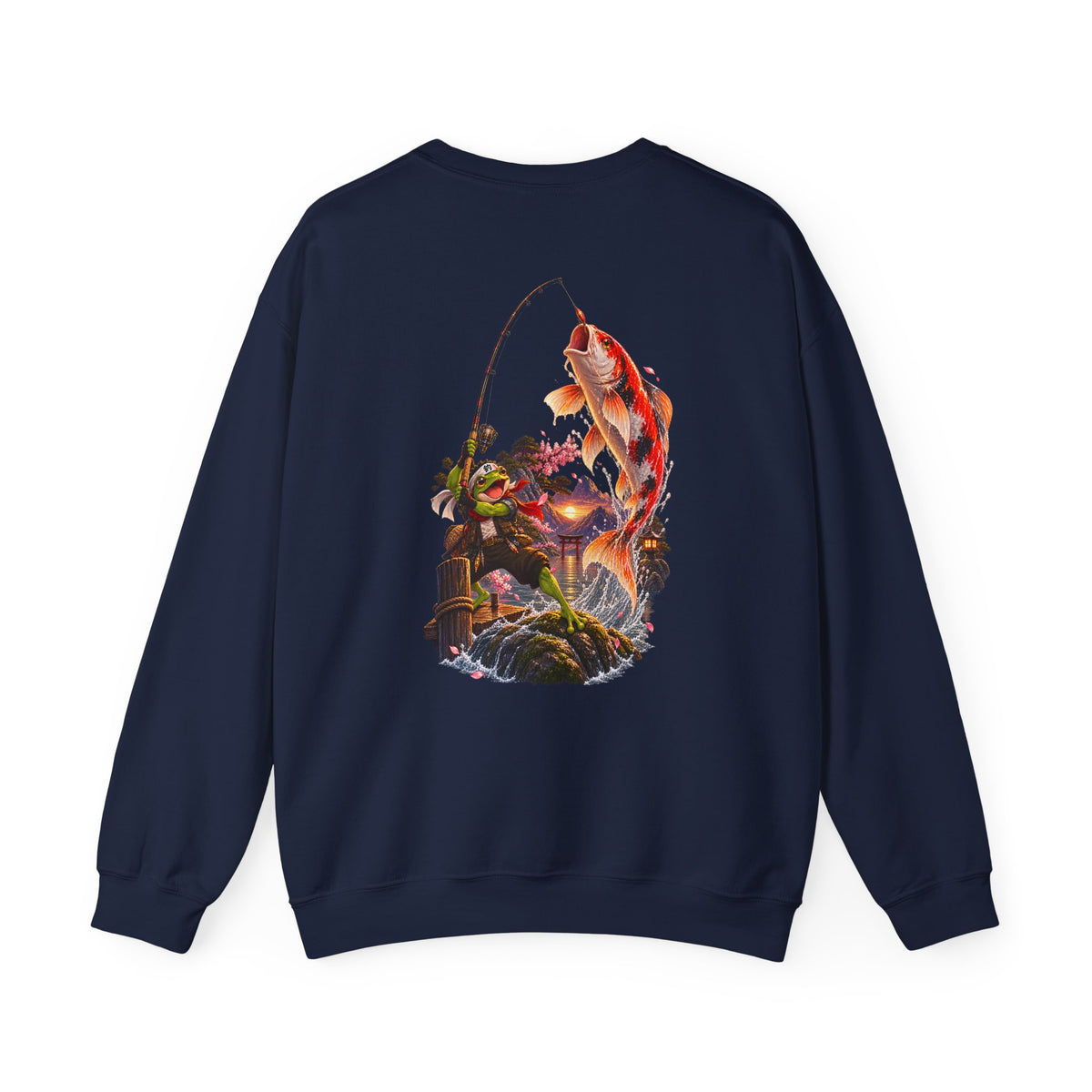Koi Fishing Crewneck Sweatshirt — Asian Garden Koi Pond Graphic - Personalized