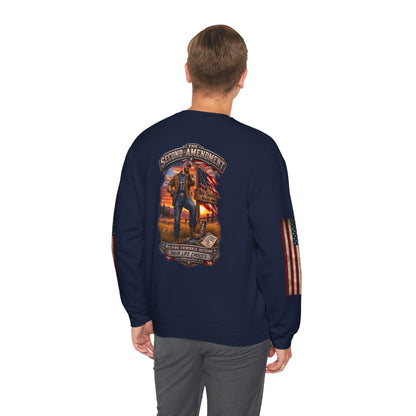 Veteran Tribute Crewneck Sweatshirt — American Flag Sleeve Patriotic Military Sweatshirt - Personalized