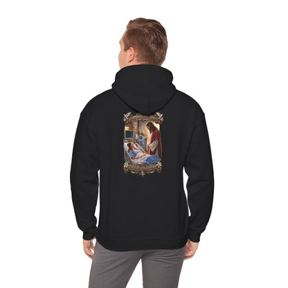 Religious Prayer Hoodie – Comforting Hospital Scene Pullover - Personalized