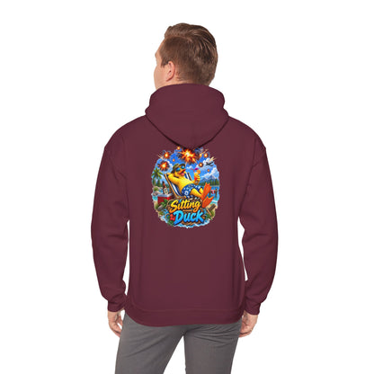 Sitting Duck Graphic Hoodie – Colorful Tropical Duck Illustration - Personalized