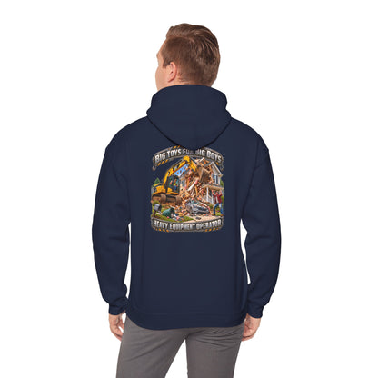 Funny Heavy Equipment Operator Hoodie — "Big Toys for Big Boys" Construction Truck Graphic - Personalized