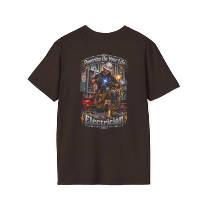 Electrician T-Shirt — 'Powering Up Your Life' Tradesman Gift