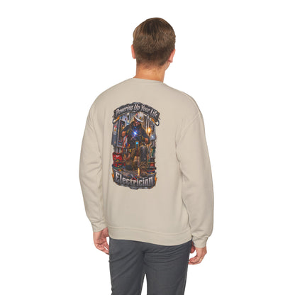 Electrician Crewneck Sweatshirt — 'Powering Up Your Life' Tradesman Gift