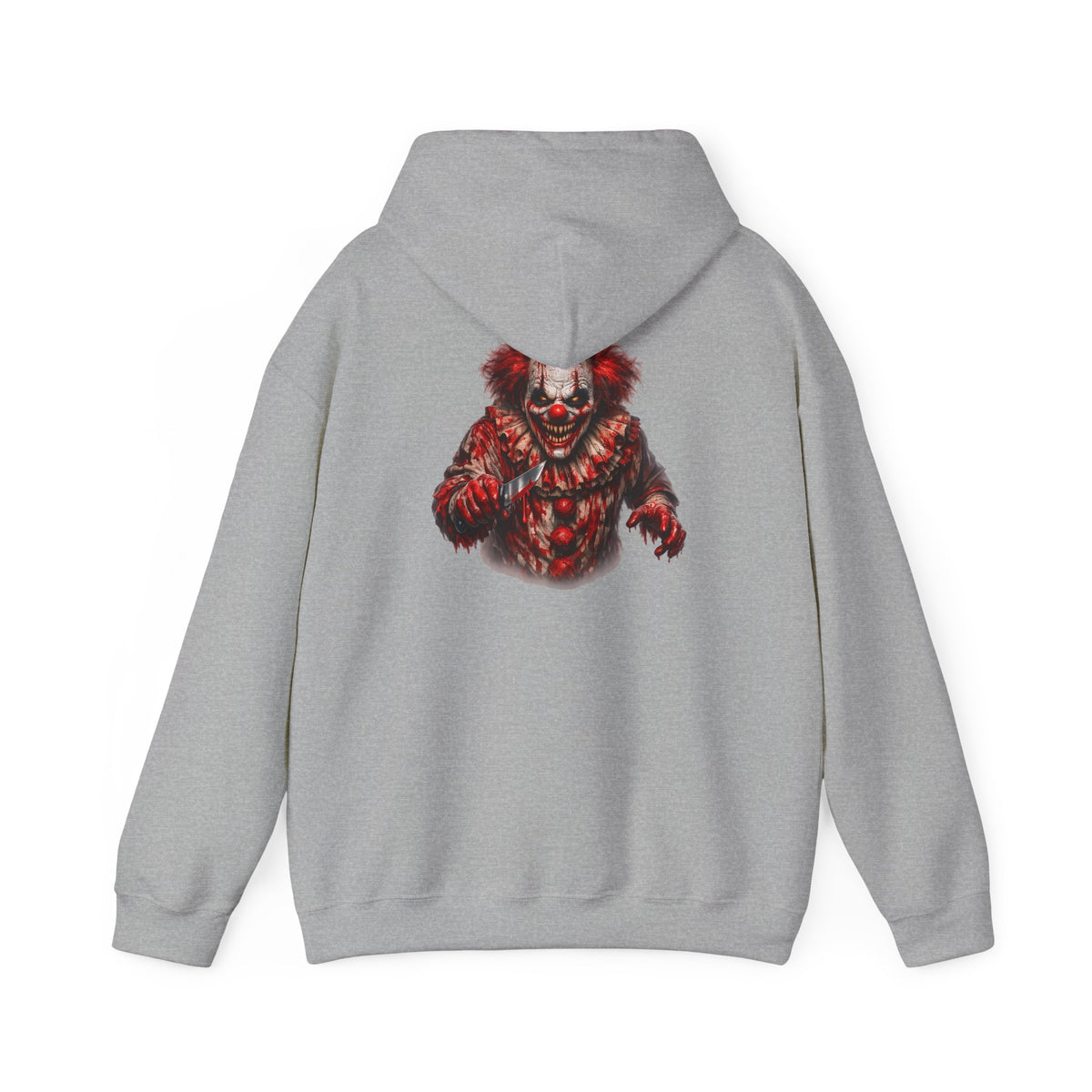 Horror Clown Bear Hoodie — Creepy Bloodied Teddy Graphic Sweatshirt - Personalized