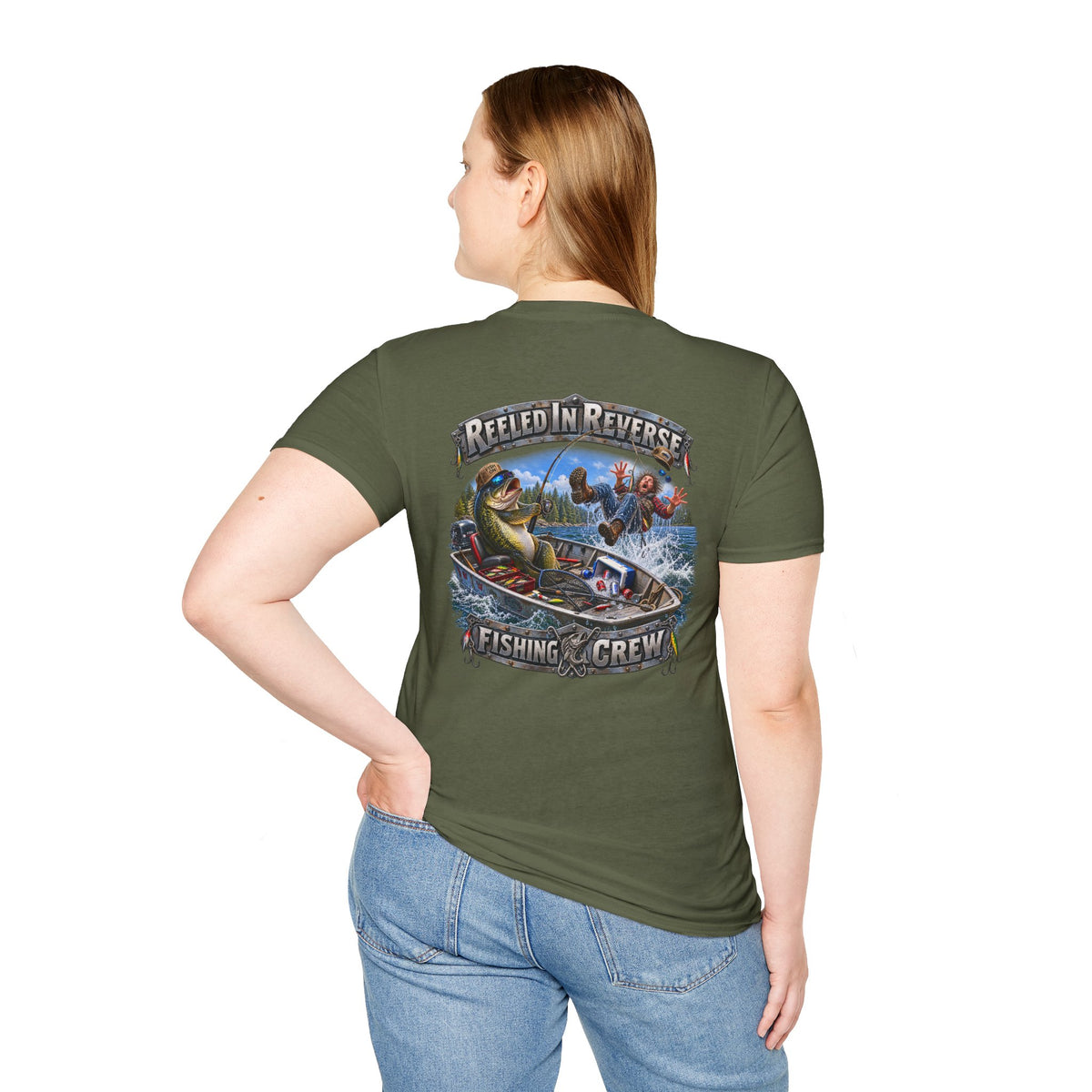 Fishing T-Shirt — "Reeled in Reverse" Graphic - Personalized