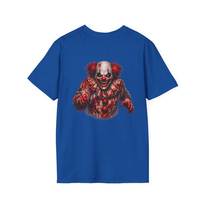 Horror Clown Bear T-Shirt— Creepy Bloodied Teddy Graphic T-Shirt