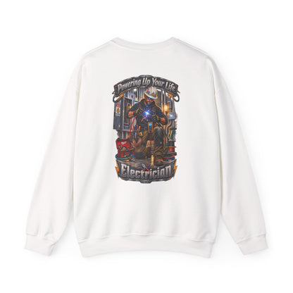 Electrician Crewneck Sweatshirt — 'Powering Up Your Life' Tradesman Gift