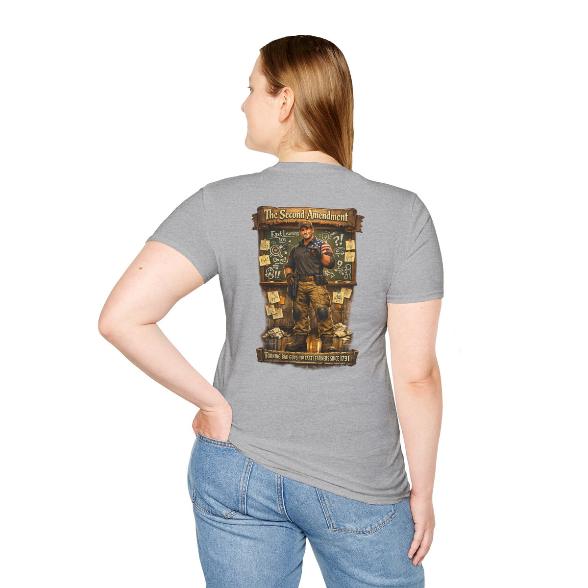 Patriotic Veteran Tribute T-Shirt — American Flag Sleeves & Military Honor Back Print - Personalized