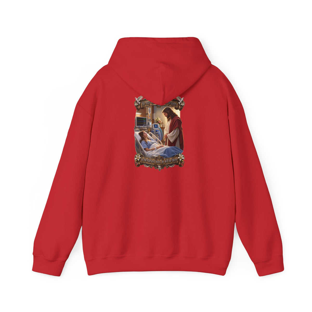 Religious Prayer Hoodie – Comforting Hospital Scene Pullover - Personalized