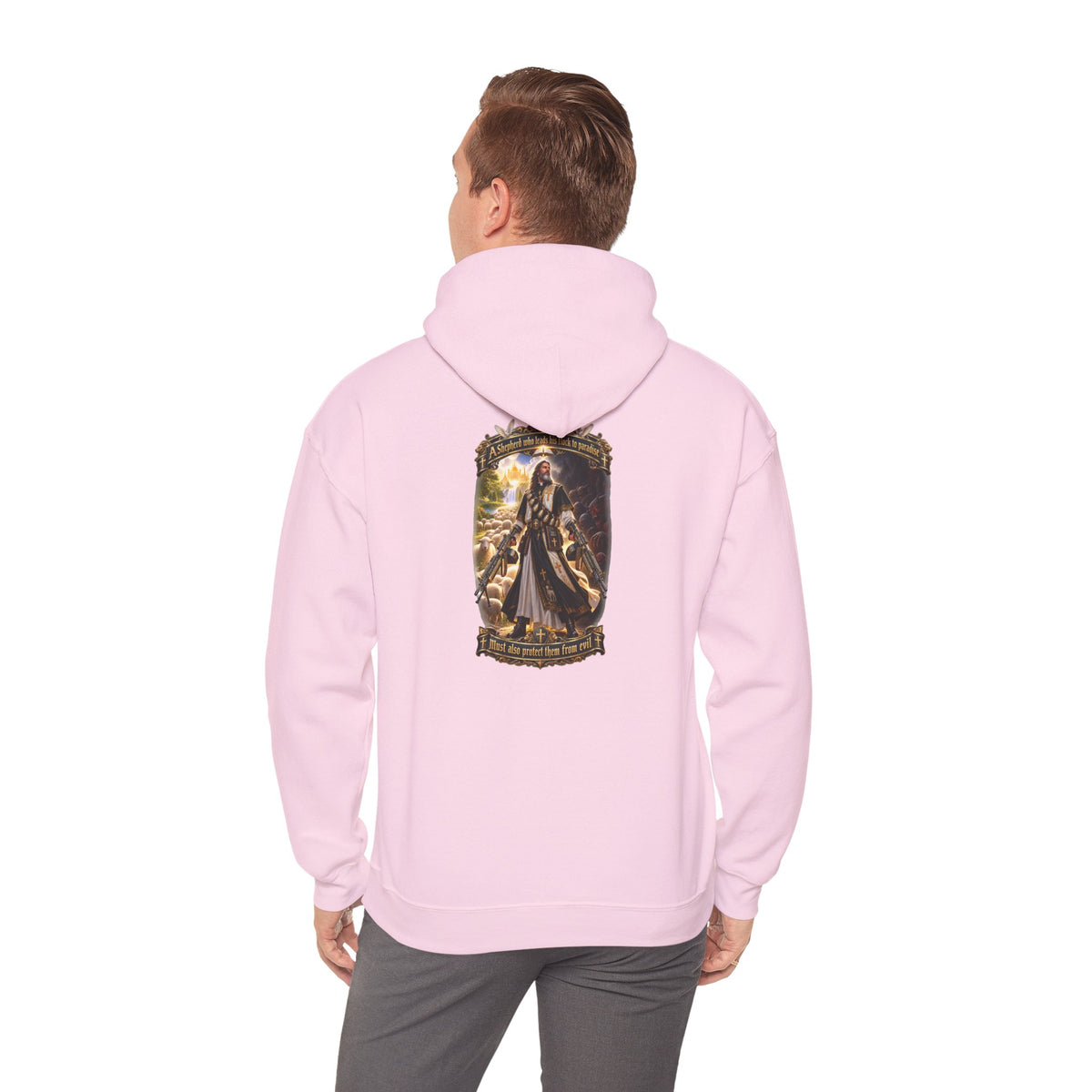 Hoodie: Gothic Angel Guardian Back Print Hoodie – Dark Fantasy Streetwear - Personalized