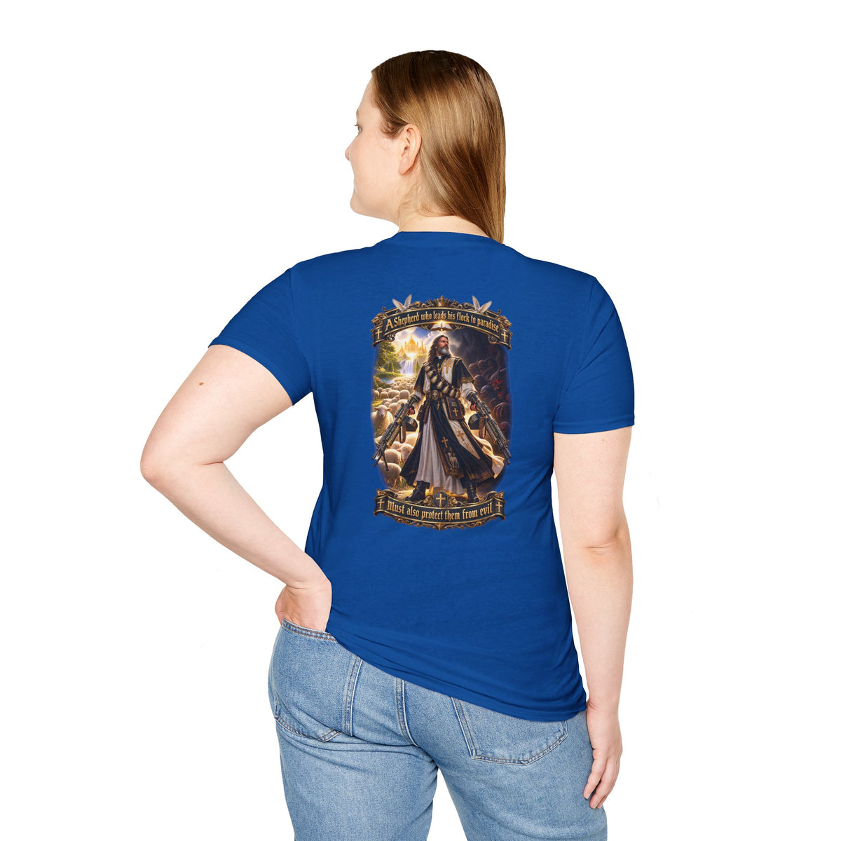Hoodie: Gothic Angel Guardian Back Print T-Shirt – Dark Fantasy Streetwear