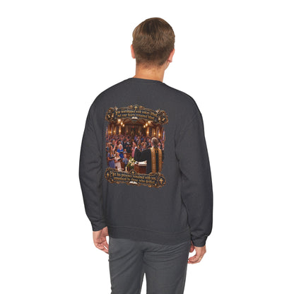 Religious Choir Scene Crewneck Sweatshirt — Church Service Illustration - Personalized